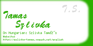 tamas szlivka business card